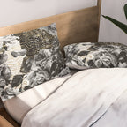 Dark abstract bloom over golden lines Pillow Sham Gallery Image 2