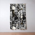 Dark abstract bloom over golden lines Window Curtain Gallery Image 3
