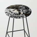 Dark abstract bloom over golden lines Stool Gallery Image 2