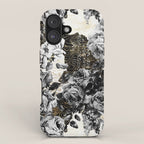 Dark abstract bloom over golden lines iPhone Case Gallery Image 1