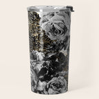 Dark abstract bloom over golden lines Travel Mug Gallery Image 2