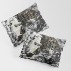 Dark abstract bloom over golden lines Pillow Sham Gallery Image 3