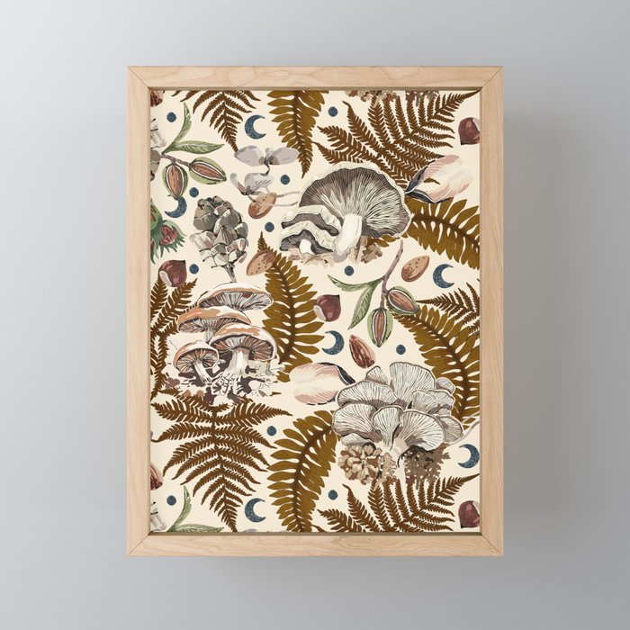 Mushrooms in moon forest A Mini Art Print Gallery Image 1