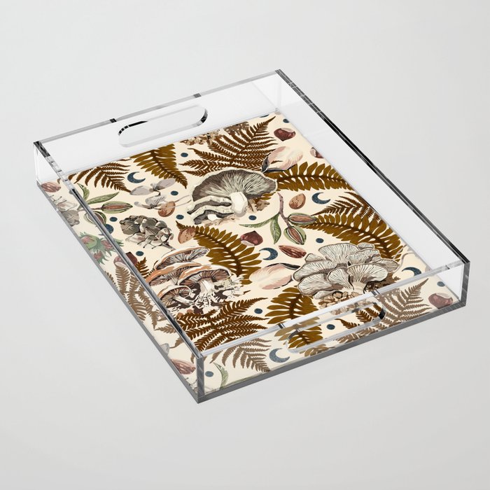 Mushrooms in moon forest A Acrylic Tray Gallery Image 1