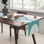 Naupaka hawaiian quilt design on dusty teal  Table Runner Gallery Image 2