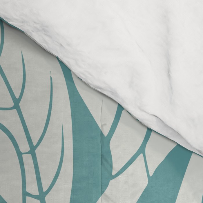Naupaka hawaiian quilt design on dusty teal  Comforter Gallery Image 4