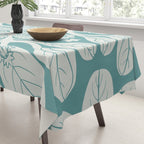 Naupaka hawaiian quilt design on dusty teal  Tablecloth Gallery Image 3