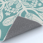 Naupaka hawaiian quilt design on dusty teal  Rug Gallery Image 4