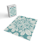 Naupaka hawaiian quilt design on dusty teal  Jigsaw Puzzle Gallery Image 2