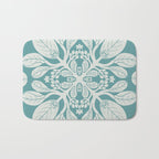 Naupaka hawaiian quilt design on dusty teal  Bath Mat Gallery Image 1