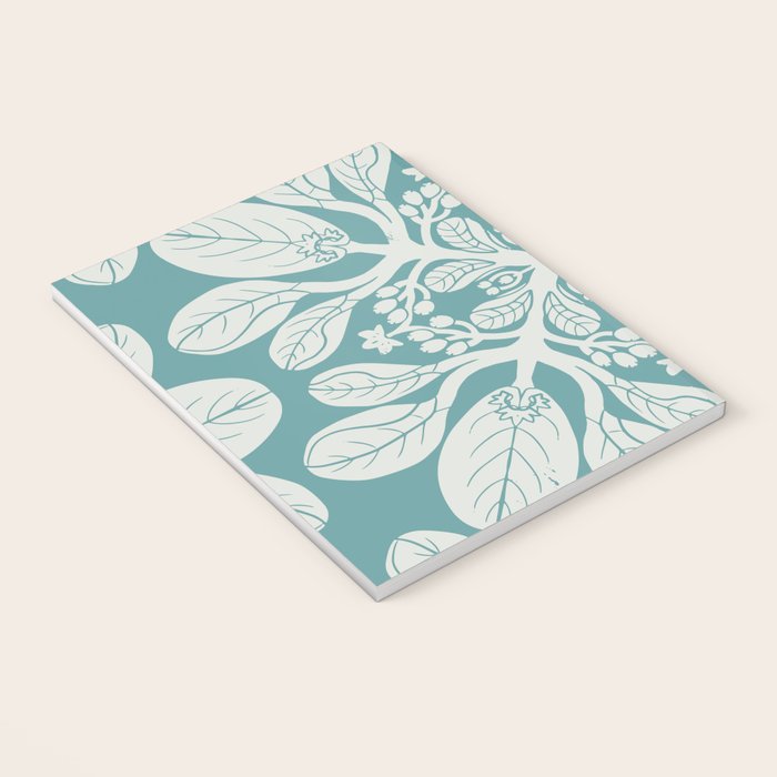 Naupaka hawaiian quilt design on dusty teal  Notebook Gallery Image 3