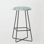 Naupaka hawaiian quilt design on dusty teal  Stool Gallery Image 1