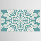 Naupaka hawaiian quilt design on dusty teal  Tablecloth Gallery Image 2