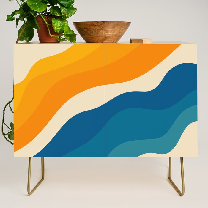 Minimalist abstract waves Credenza Gallery Image 1