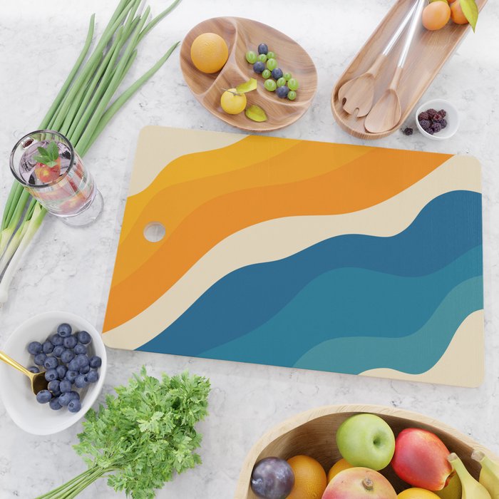 Minimalist abstract waves Cutting Board Gallery Image 2