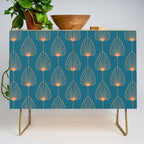 Vintage Copper & Turquoise Art Deco Floral Credenza Gallery Image 1