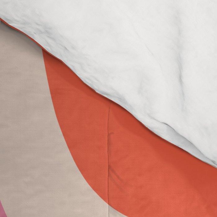 Palm Springs Retro Mid-Century Modern Abstract Minimalist Pattern Pink Orange Comforter Gallery Image 4
