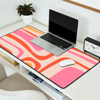 Palm Springs Retro Mid-Century Modern Abstract Minimalist Pattern Pink Orange Desk Mat Gallery Image 2