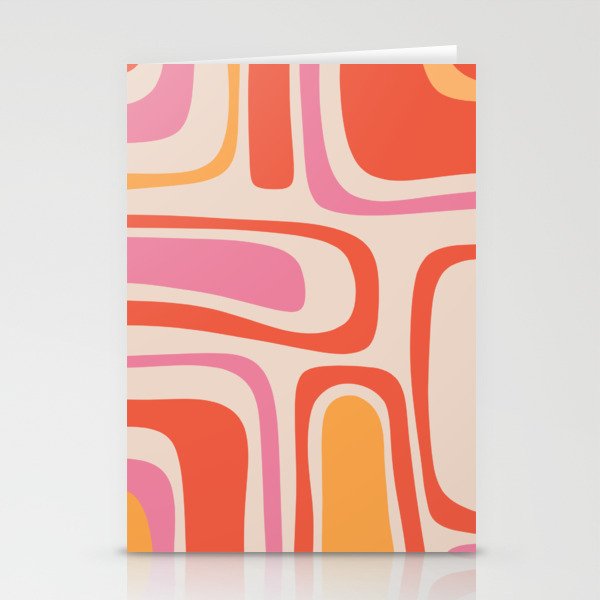 Palm Springs Retro Mid-Century Modern Abstract Minimalist Pattern Pink Orange Stationery Card Gallery Image 2