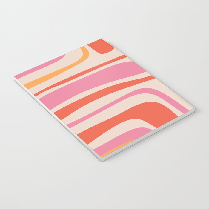Palm Springs Retro Mid-Century Modern Abstract Minimalist Pattern Pink Orange Notebook Gallery Image 3