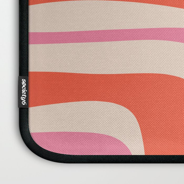 Palm Springs Retro Mid-Century Modern Abstract Minimalist Pattern Pink Orange Laptop Sleeve Gallery Image 3