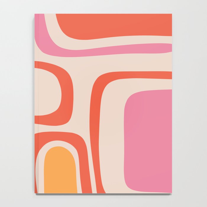Palm Springs Retro Mid-Century Modern Abstract Minimalist Pattern Pink Orange Notebook Gallery Image 4