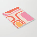 Palm Springs Retro Mid-Century Modern Abstract Minimalist Pattern Pink Orange Notebook Gallery Image 2