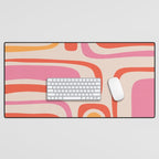 Palm Springs Retro Mid-Century Modern Abstract Minimalist Pattern Pink Orange Desk Mat Gallery Image 1