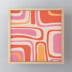 Palm Springs Retro Mid-Century Modern Abstract Minimalist Pattern Pink Orange Mini Art Print Gallery Image 1