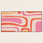 Palm Springs Retro Mid-Century Modern Abstract Minimalist Pattern Pink Orange Desk Mat Gallery Image 3