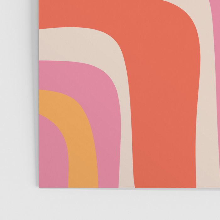 Palm Springs Retro Mid-Century Modern Abstract Minimalist Pattern Pink Orange Poster Gallery Image 3