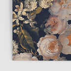 Antique Botanical Peach Roses And Chamomile Midnight Garden Poster Gallery Image 3