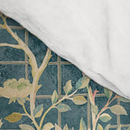 William Morris Melsetter Trellis Teal Botanical Birds Art Comforter Gallery Image 4
