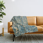 William Morris Melsetter Trellis Teal Botanical Birds Art Throw Blanket Gallery Image 1