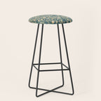 William Morris Melsetter Trellis Teal Botanical Birds Art Stool Gallery Image 1