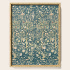 William Morris Melsetter Trellis Teal Botanical Birds Art Serving Tray Gallery Image 1