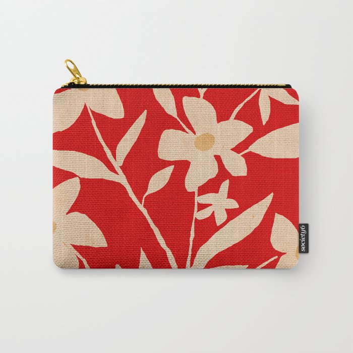 Abstract Minimal Flowers 7 Carry All Pouch Gallery Image 1