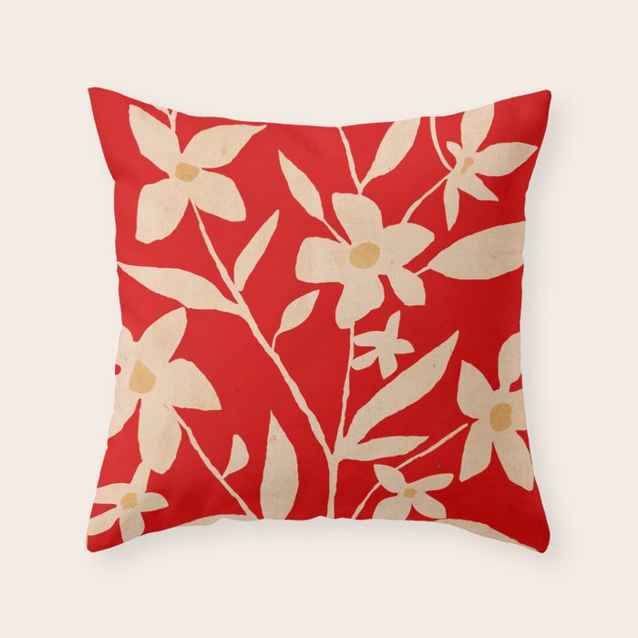 Abstract Minimal Flowers 7 Throw Pillow Gallery Image 6