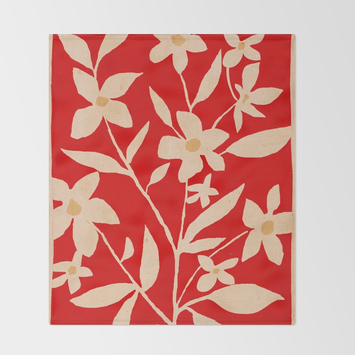 Abstract Minimal Flowers 7 Throw Blanket Gallery Image 2