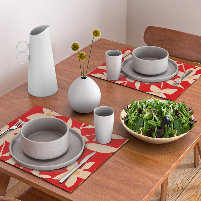 Abstract Minimal Flowers 7 Placemat Gallery Image 2