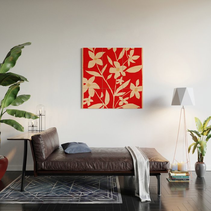 Abstract Minimal Flowers 7 Wood Wall Art Gallery Image 2