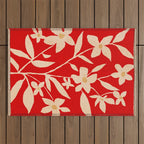 Abstract Minimal Flowers 7 Outdoor Rug Gallery Image 1