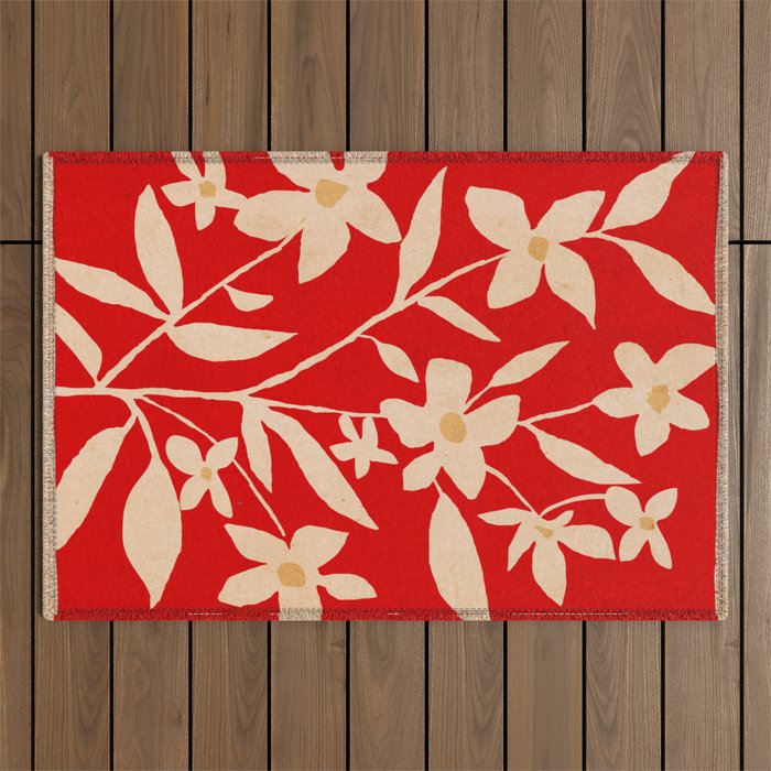 Abstract Minimal Flowers 7 Outdoor Rug Gallery Image 1