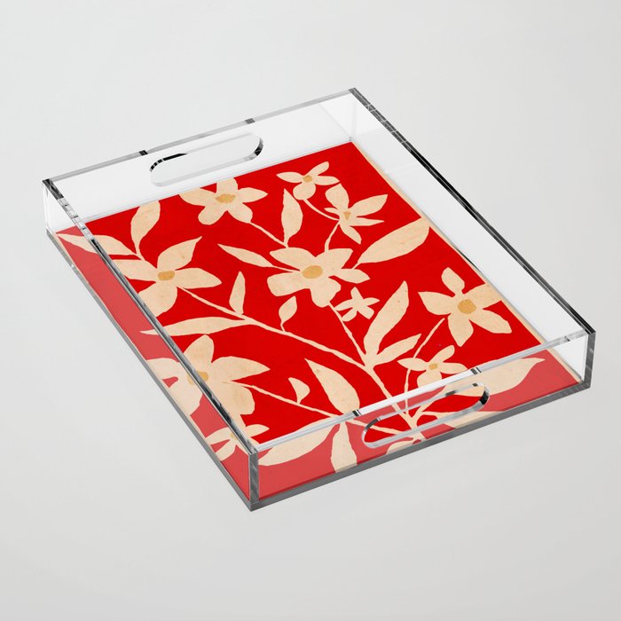 Abstract Minimal Flowers 7 Acrylic Tray Gallery Image 1