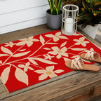 Abstract Minimal Flowers 7 Outdoor Rug Gallery Image 2