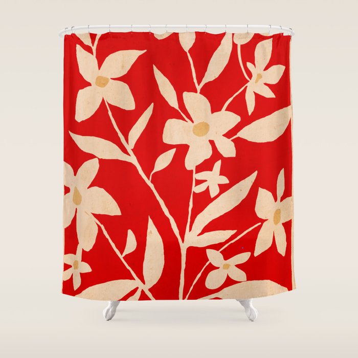 Abstract Minimal Flowers 7 Shower Curtain Gallery Image 1