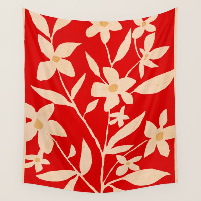 Abstract Minimal Flowers 7 Wall Tapestry Gallery Image 4