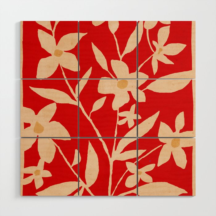 Abstract Minimal Flowers 7 Wood Wall Art Gallery Image 1