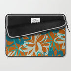 Lotus Garden Painted Floral Pattern in Celadon Orange Teal Rust Laptop Sleeve Gallery Image 2