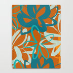 Lotus Garden Painted Floral Pattern in Celadon Orange Teal Rust Notebook Gallery Image 4